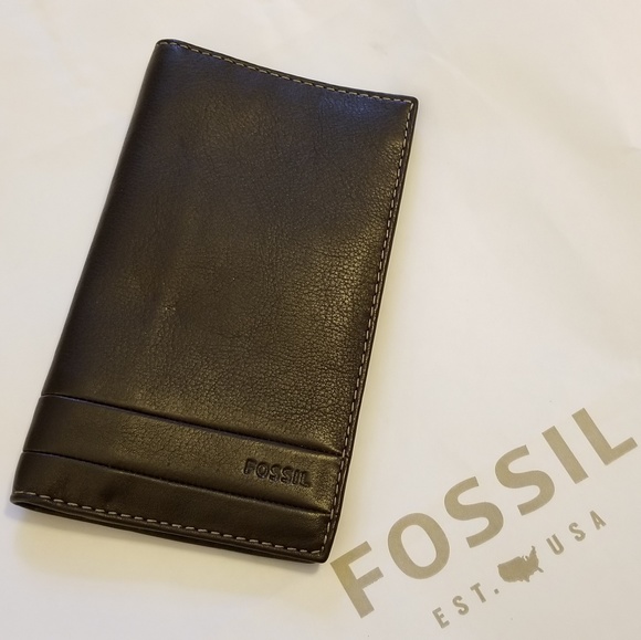 Fossil Wallet - Dark Brown Leather NWT - Picture 1 of 3
